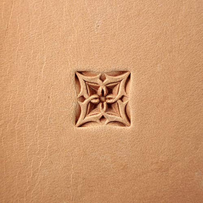 DandS ltd Leather Stamp Tool, Floral Star, Professional Steel Craft Tool for Leatherworking, Embossing, Carving & Stamping Leather Projects, Belts Wallets & DIY Projects Compatible with Mallet #420