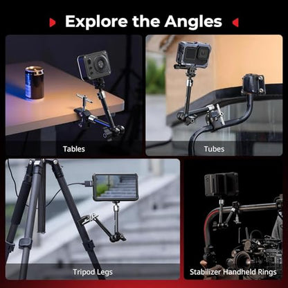 SMALLRIG Magic Arm with Super Clamp for Action Cameras, with 2-Pong Adapter - size: 11''+action camera mount
