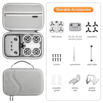 DJI NEO Accessories Kit Combo, with Hard Shell Carrying Case, Drone Gimbal Protective Cover, Battery Protector (Only for DJI RC-N2 / RC-N3 Controller)