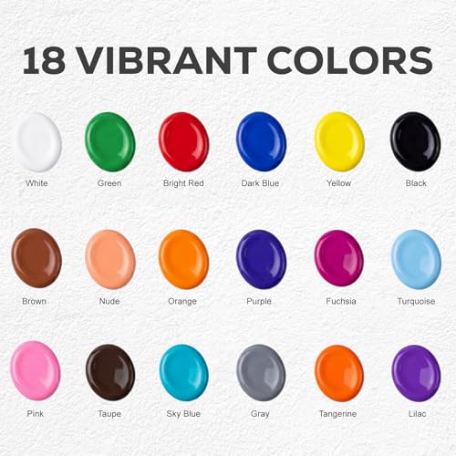 Acrylic Paint Set, 18 Colors, 4 oz/120ml Bottles - color: 120ml 18 Colors
