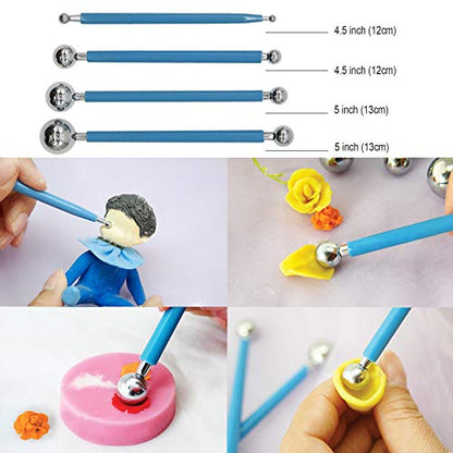 EuTengHao 61Pcs Ceramic Clay Tools Kit Pottery Tools Clay Sculpting Shapers Carving Tool Set Contains Most Essential Wooden Clay Tools for Potters Beginners