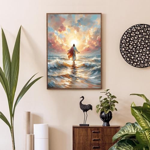 Jesus Paint by Numbers Kit for Adults Framed Canvas 12X16 in, Frameworkless - color: YH02562