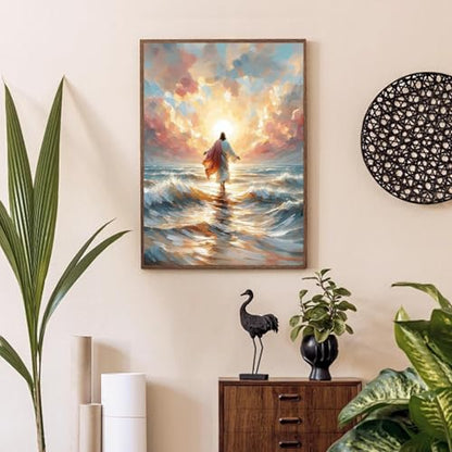 Jesus Paint by Numbers Kit for Adults Framed Canvas 12X16 in, Frameworkless - color: YH02562