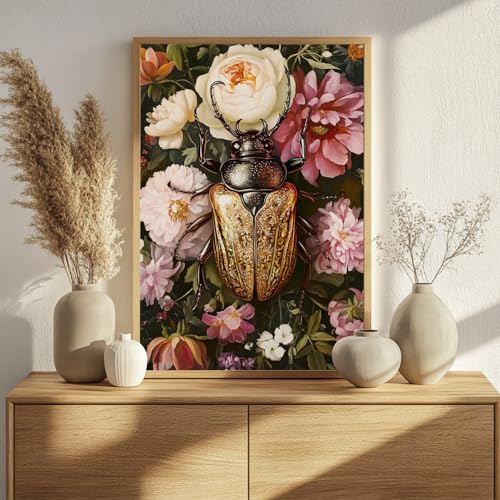Bettle Paint by Numbers Kit for Adults, 16x20 inch - color: Beetle
