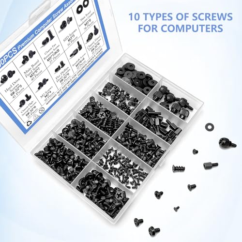400Pcs Computer Screws Assortment Kit for PC Case/Motherboard/SSD/GPU - size: Screw Set 400PCS