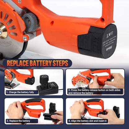 VLOXO Cordless Electric Rotary Scissors Power Fabric Cutter with 2 Battery