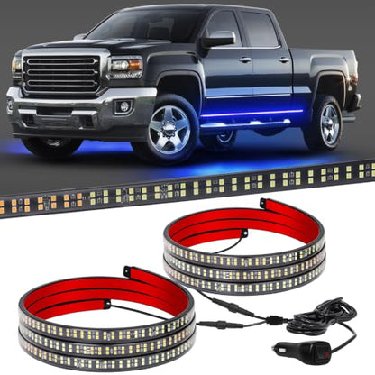 XRIDONSEN 2 Pack 70 inch Blue Emergency Lights 864 LED Running Board Lights - color: Blue