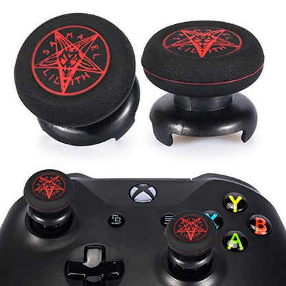 Playrealm FPS Thumbstick Extender & Printing Rubber Silicone Grip Cover 2 Sets for Xbox Series X/S & Xbox One Controller(Demon Circle) - color: 13
