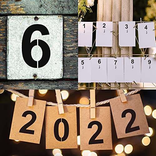 Deezio Pavement Stencils - 6 Inch Numbers Interlocking Stencil Set, Curb and Median Templates, Pro-Grade Material Thicknesses - size: 6 inch