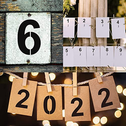 Deezio Pavement Stencils - 6 Inch Numbers Interlocking Stencil Set, Curb and Median Templates, Pro-Grade Material Thicknesses - size: 6 inch