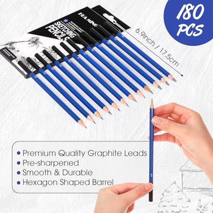 Humyoun 120 Pcs Graphite Sketch Pencils, Drawing Pencils Set 8B-5H
