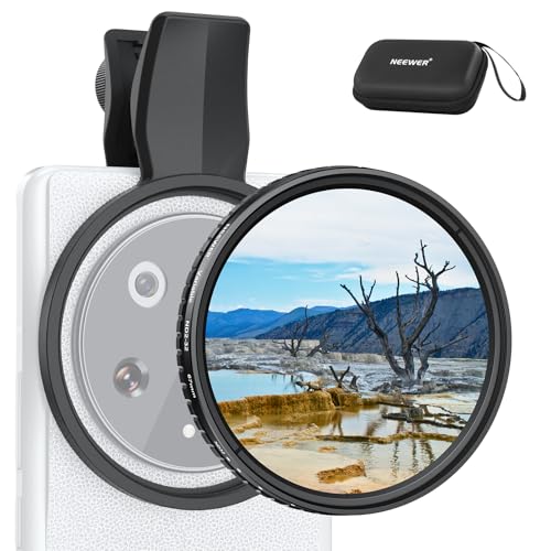 NEEWER 67mm Clip On Variable ND Filter for Phone, ND2-32 Neutral Density Photography Camera Lens Accessories Kit Compatible with Android Samsung Galaxy S25 Ultra Google Pixel Huawei, FL-B21 - size: 67mm, style: ND2-32 Compatible with Android