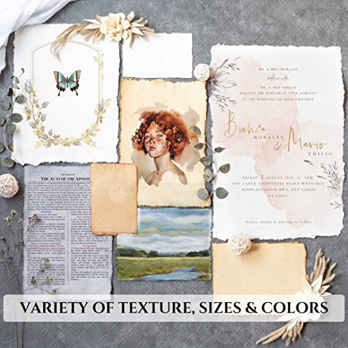 LEATHER VILLAGE Handmade Rough Textured Watercolor Paper 7.5x11.5 in White - color: Texture White, size: 7.5"x11.5"