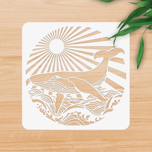 Ocean Whale DIY Painting Stencils for Wall Home Decor - style: Whale