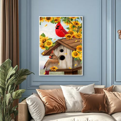 xcemhil Cardinal Diamond Art Kits for Adults, Bird 5D Diamond Painting Kits - color: 09-Bird, size: 12x16 inch