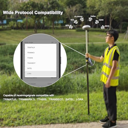 SMA20 Pro RTK Base Station GNSS Receiver GPS Land Survey Equipment, Connect with Drones/UAVs, Free Field Surveying Software for Permanent Use,1408 Channels, NOAA/PPK, for GIS and Precision Agriculture - style: SMA20 Pro Base(410~470MHz)