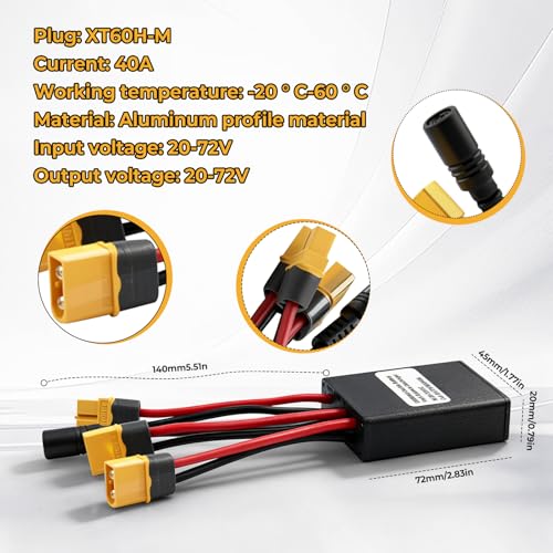 Dual Battery Parallel Module Adapter for Electric Bike 40A 24-72V DC Discharge & Charge Balancer