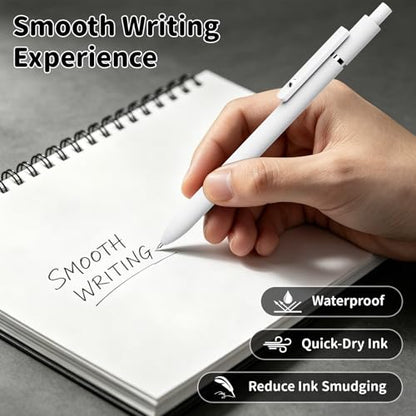 Gel Ink Pens 6-Pack, 0.5mm Fine Point, Quick-Dry Black Ink Retractable Pens