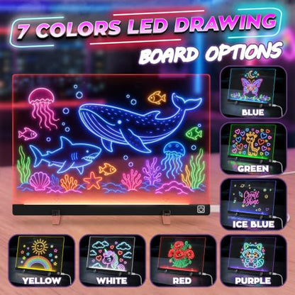 16 in LED Drawing Board; Corded and Non-Rechargeable (Black) - color: Black