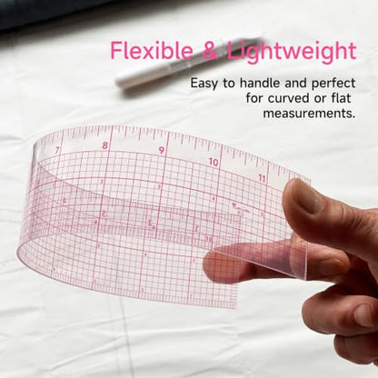 YLAZIION Clear Ruler for Sewing 2x12 Inch Easy Read Grid Graph Ruler 1.4mm - style: Upgraded 12" Design Ruler