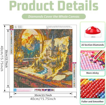 Magic Castle Diamond Art Kits for Adult Diamond Painting Kit for Beginner - color: DP04876