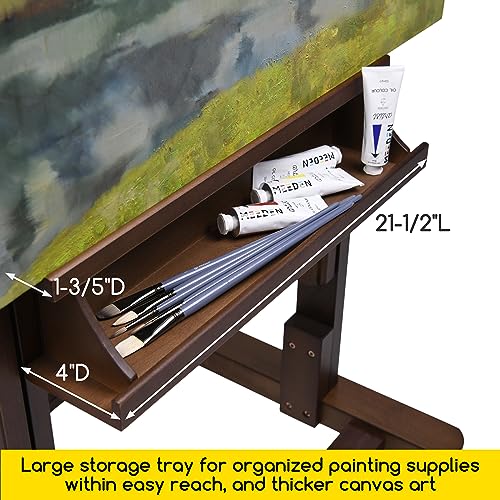 MEEDEN Extra Large Art Easel: H-Frame Wooden Heavy Duty Painting Easel - color: Walnut, size: Large