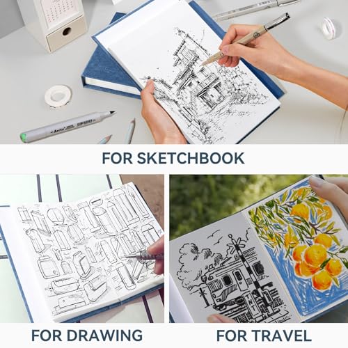 Arrtx Premium A6 Sketchbook, 60 Sheets, 5.8 x 4.1 Inches - size: A6