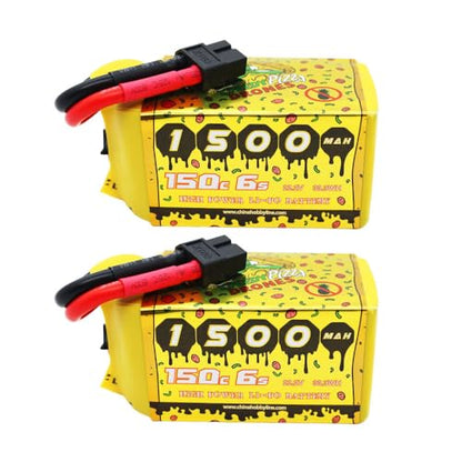 CNHL Speedy Pizza 1500mAh 6S Lipo Battery 22.2V 150C XT60 Plug (2 Packs)