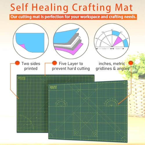 Self Healing Cutting Mat A0 36"x 48" Double Sided Green Mat - color: Green, size: 48"L x 36"W