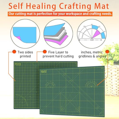 Self Healing Cutting Mat A0 36"x 48" Double Sided Green Mat - color: Green, size: 48"L x 36"W