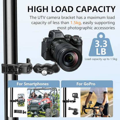 Chelhead Super Clamp Camera Mount with Phone Holder for Up to 3" Tubes - style: For Camera & Phone