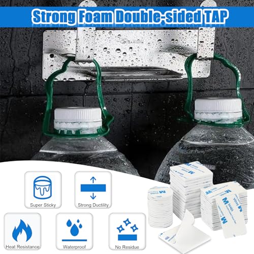UPINS 60Pcs Double Sided Foam Tape Sticky Mounting Pads for Wall Crafts - color: White