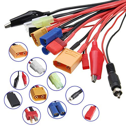10 in 1 RC Lipo Battery Multi Charger Adapter 4.0mm Banana Plug Lead Convert Cable for RC Car Drone Quadcopter