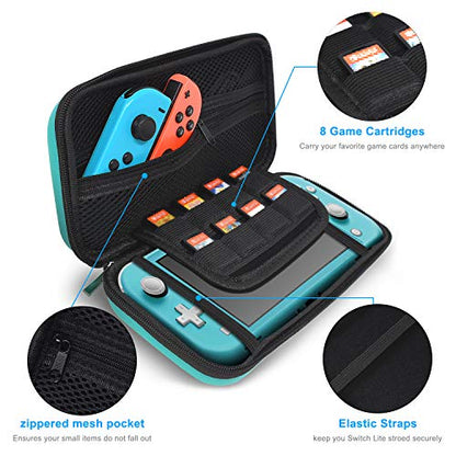 YUANHOT Carrying Case Plus TPU Cover for Nintendo Switch Lite 2019 - Blue - color: turquoise-blue