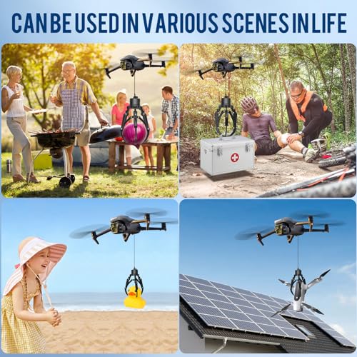 Drone Mantis Claw Hook Gripper Grasp & Airdrop System - 360° Pinpoint Delivery Kit Smart Payload Carrier for D JI Mini 4 Pro/4/3/2, Air 3/2/2S & Mavic Series - Rescue/Fishing/Targeted Delivery Solutions (Airdrop Unit Only, Drone Not Included)