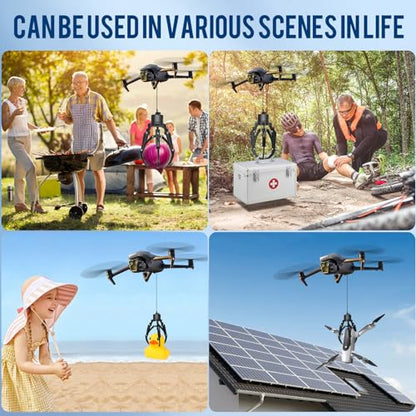 Drone Mantis Claw Hook Gripper Grasp & Airdrop System - 360° Pinpoint Delivery Kit Smart Payload Carrier for D JI Mini 4 Pro/4/3/2, Air 3/2/2S & Mavic Series - Rescue/Fishing/Targeted Delivery Solutions (Airdrop Unit Only, Drone Not Included)