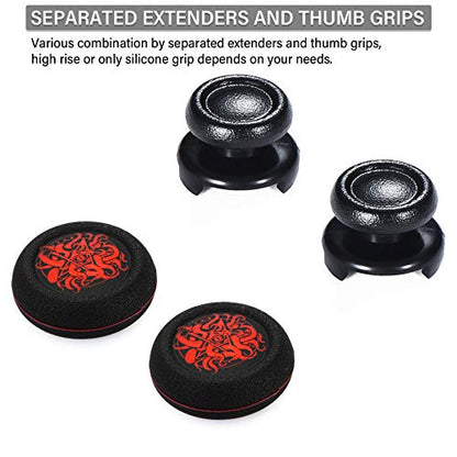 FPS Thumbstick Extender & Printing Rubber Silicone Grip Cover 2 Sets for PS5 & PS4 Controller (Great Old Ones) - color: 16