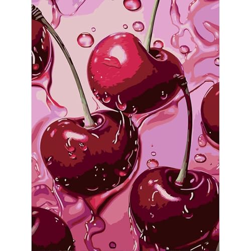 Gamteldot Cherry Diamond Art Kits for Adults Beginners,DIY Diamond Art - color: Cherry A