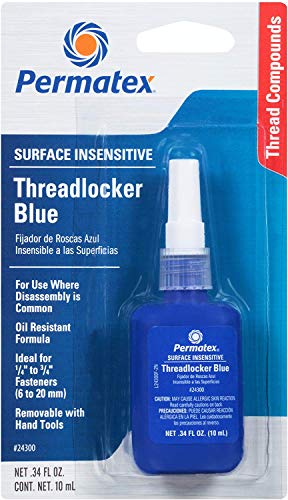 Permatex 24300 Surface Insensitive Threadlocker Blue, 10 ml - size: 10 ml, style: Liquid - Surface Insensitive
