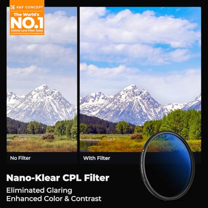 K&F Concept 49mm Circular Polarizing Lens Filter Optical Glass CPL Filter - size: 49mm