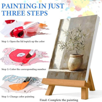 WUDWL Paint by Numbers Kit for Adults Framed Canvas, with Wooden Easel - color: YH04248