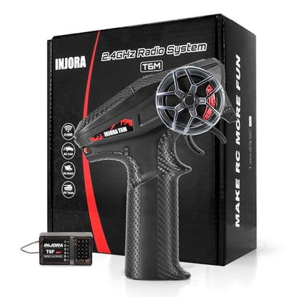 INJORA T6M 2.4GHz Transmitter with 6CH Receiver for 1/24 1/18 RC Crawler
