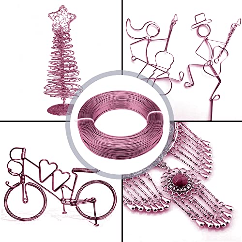 3mm Aluminum Craft Wire, 50 Feet 9 Gauge Bendable Anodized Metal Wire for Sculpting, Jewelry Making, Armature Making, Wire Weaving and Wrapping - size: 3mm, style: Pink