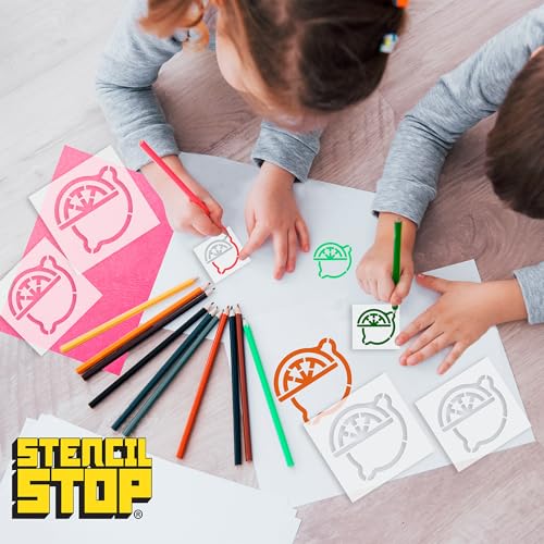 Stencil Stop Lemon Stencil - Reusable for DIY Projects, Painting, Drawing, Crafts - 14 Mil Mylar Plastic (Lemon - 6 Pack (2", 3", and 4", 2 Each)) - size: Lemon - 6 pack (2", 3", and 4", 2 each)