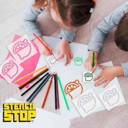Stencil Stop Lemon Stencil - Reusable for DIY Projects, Painting, Drawing, Crafts - 14 Mil Mylar Plastic (Lemon - 6 Pack (2", 3", and 4", 2 Each)) - size: Lemon - 6 pack (2", 3", and 4", 2 each)