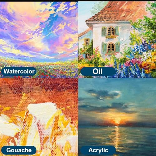 10Pcs Paint Brushes for Acrylic, Watercolor & Gouache Painting, Artists & Beginners