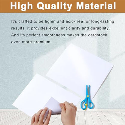 Silunkia 28 Sheets White Shimmer Cardstock 8.5 x 11 Printer Paper 92lb - color: White, size: 28 Sheets