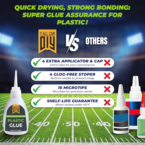 Plastic Glue for Models, Miniatures, Legos, PLA & 3D Printing Repair – Fast Setting Heavy Duty Strong Super Glue for Plastic 20g (4 Pack) - size: 4 Pack
