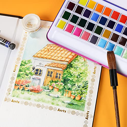 MeiLiang 48 Colors Watercolor Paint Set with Brush - style: Solid Set 48 Color
