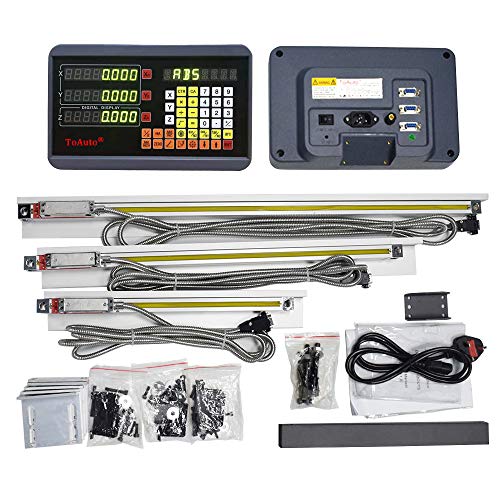 FASTTOBUY 5um Precision 3 Axis DRO Kit Digital Readout 10"+22"+28" TTL Linear Glass Scale, 250mm+550mm+700mm Linear Glass Scale - size: 250mm+550mm+700mm（10"+22"+28"）